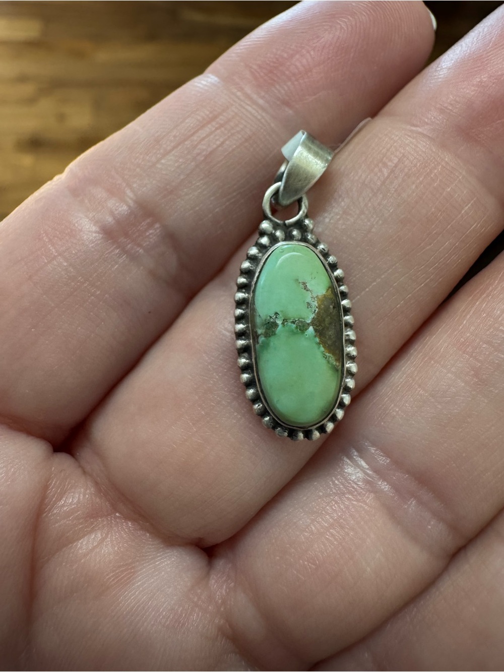 Sonoran Mountain Turquoise Sterling Silver Oval Pendant -